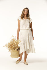 Falda Guinea Jacquard En Voile De Lino